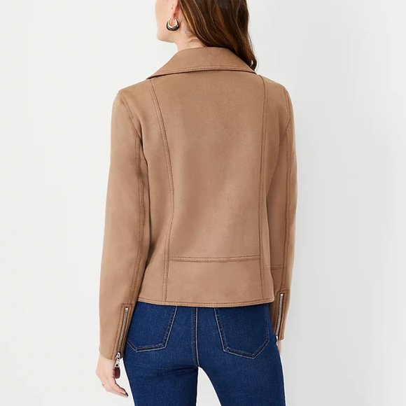 Ann Taylor Faux Suede Moto Jacket - Picture 2 of 13